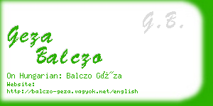 geza balczo business card